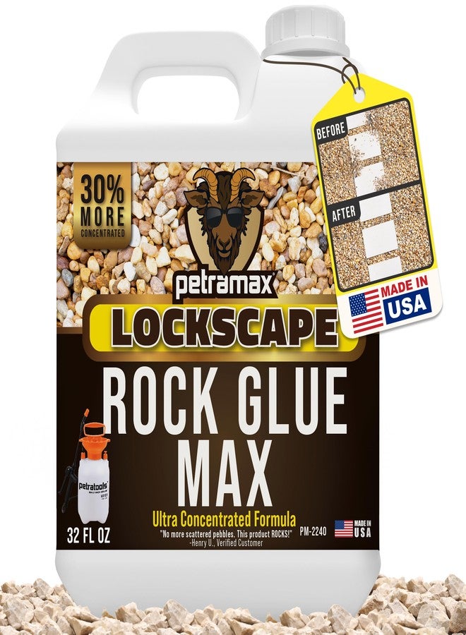 Petra Max Rock Glue for Landscaping, 32 Ounce - Ground Coverage & Pet Safe Mulch Glue for Rocks - Lockdown Gravel/Pebbles/Stones - Sticky Clear Gravel Binder & Decomposed Granite Stabilizer (50 Sq Ft) - Image 1